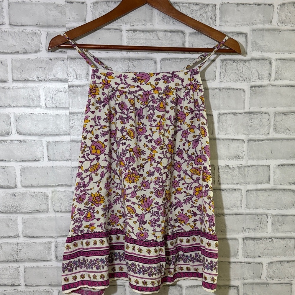 Old Navy Floral A-Line tank top in Purple and Yellow size large